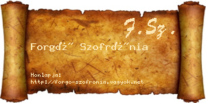 Forgó Szofrónia névjegykártya